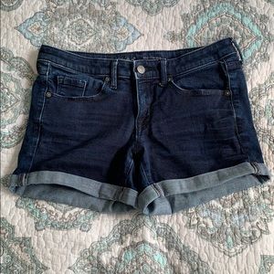 Midi denim shorts